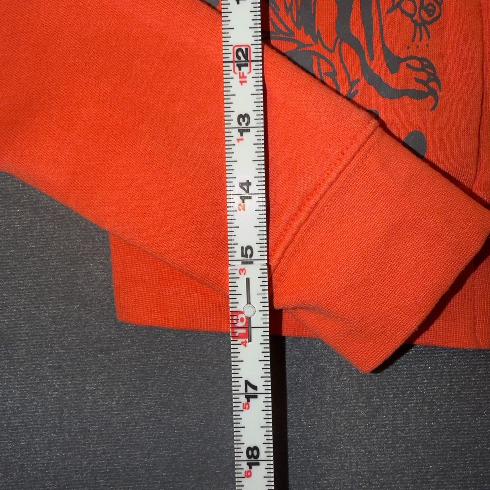 Ed Hardy Womens Orange Panther Dagger Tattoo Graphic Zip Up Hoodie Small Y2K - Picture 4 of 10